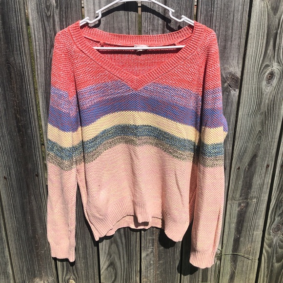 Hem & Thread Colorblock Stripe Pullover Sweater - Picture 1 of 11